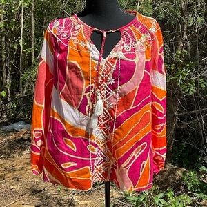 Christian Soriano top. Embroidered. Abstract. Size M.